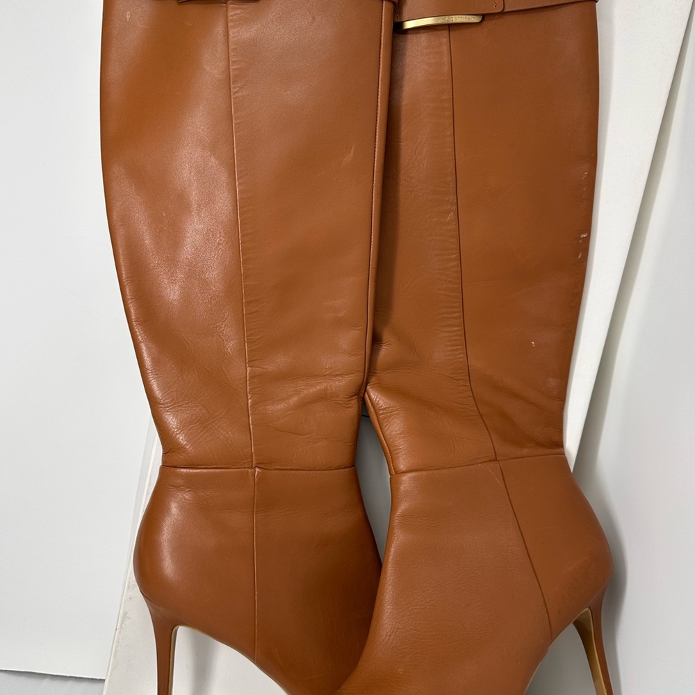 Calvin Klein Glydia boots in cognac size 11 Brown Leather stiletto heels